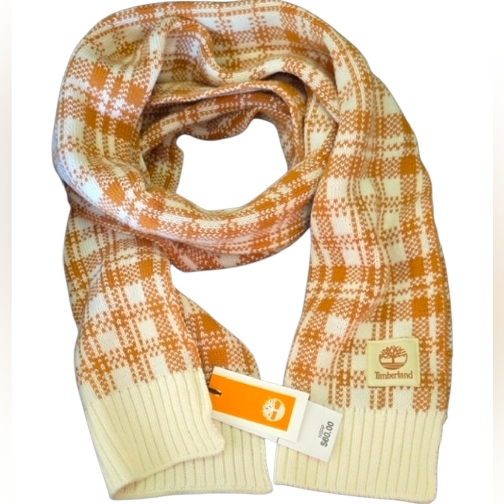 Timberland NWT Brown and Cream Scarf